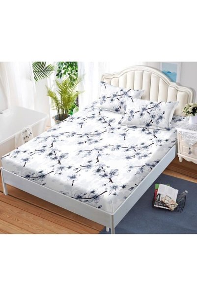 Pucioasa Bed sheet and pillowcases, floral print, 3 pieces, 2 people, 180x200...