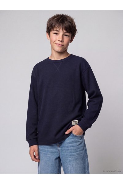 LC Waikiki LCW Kids Navy Blue Oval-Neck Boys' T-Shirt—The NEVAVM Difference