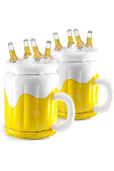 GENERAL Inflatable Floating Cooler, 2 Pack Large Cup-Shaped Drink Holder, Poo...