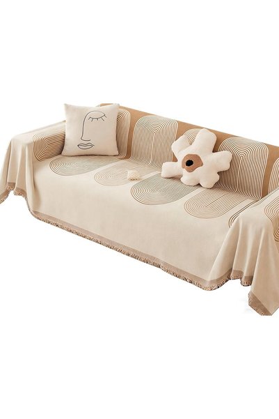 LBMT Sofa Cover for 2 Cushion Couch, Plush Chenille Fabric, Washable, Sofa Co...