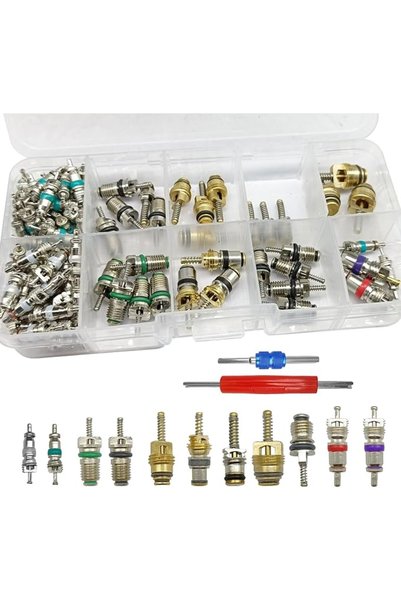 Bukela 102 قطعة، مجموعة ملحقات صمامات مكيف الهواء، ملحقات صمامات R12 وR134a، ...