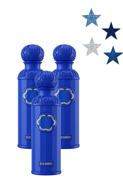 RAWAYH 3 قطع عطر أزرق و Signature Collection 200 مل