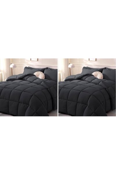 DOWNCOOL Comforter Queen Size-White All Season Duvet Insert -Lightweight Quil...