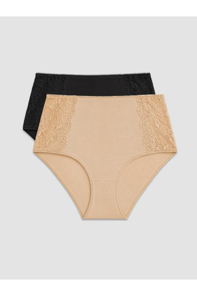 LC Waikiki High-Waisted Briefs with Lace Details (2-Pack) by RMZ GİYİM