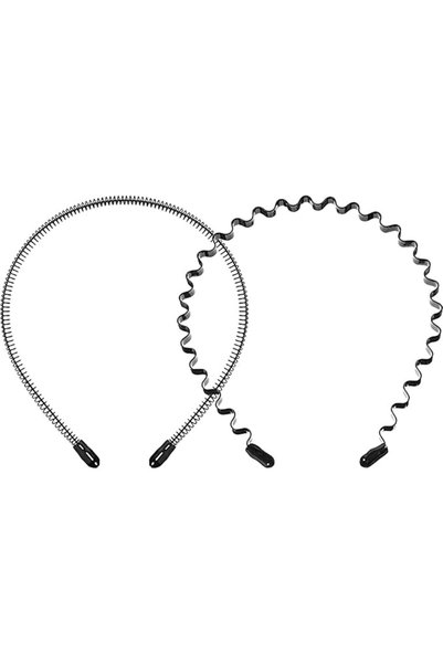 GENERAL KASTWAVE 2 حزمة من عصابات رأس معدنية متموج ربيعي الشعر هوب أسود للجنس...