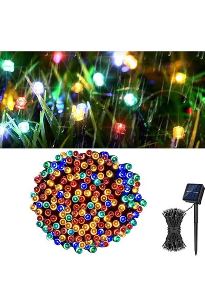 Goodern أضواء شمسية خيطية، 12 متر 100 LED، أضواء عيد الميلاد الخارجية المتلأل...