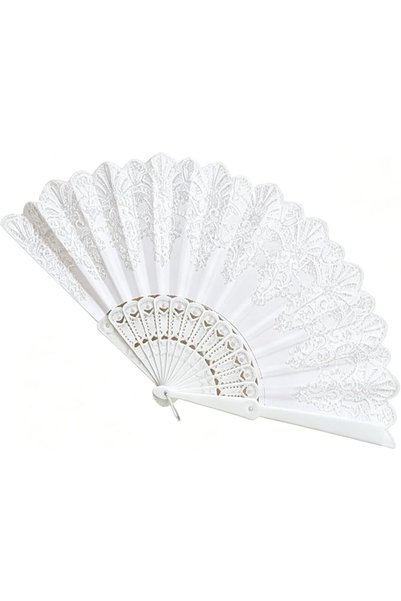 GENERAL Folding Hand Fan, Silver, Foldable, Lightweight, Compact, Hollow Carved