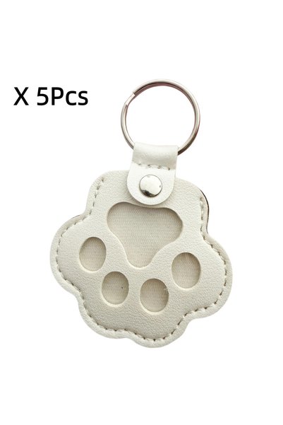 Choice 5pcs White Dog Hair Collector Keychain Leather Pet Memorial Keepsake F...