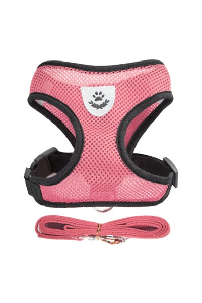 Choice S Pink Dogs Puppy Harness Collar Cat Dog Adjustable Vest Walking Lead ...