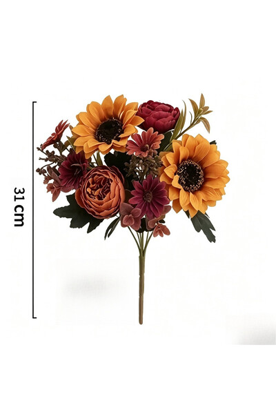 Choice orange red 35CM Artificial Silk Flowers Bouquet Sunflower Daisy Fake A...