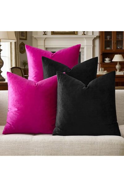 GIGIZAZA Decorative Throw Pillow Covers 18 x 18, Gold Soft Pillow Covers Velv...