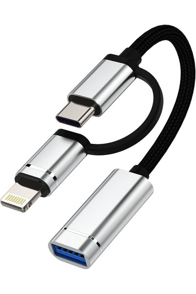 TERRIFI محول USB OTG، من أنثى إلى Type-C و Lightning ذكر، مزامنة بيانات وشحن ...