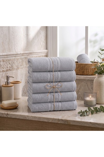 Ralex Pachet 5 prosoape de baie 70x140 cm Bumbac 100%, Bordură Greacă 500 gra...
