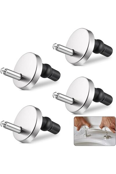 Generic 4 Pack Toilet Seat Hinges Fittings, Quick Release Soft Close, with Ru...