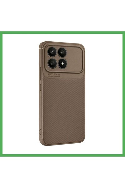 Nur store Çanta Poco F8 Pro Compatible Auto Focus Carbon Fiber Case - Brown B...