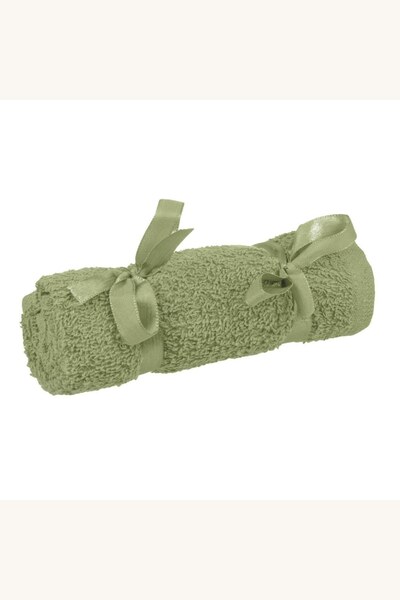 Comerivo Prosop mic pentru maini din bumbac verde olive, moale si absorbant, ...