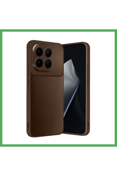 Nur store Çanta Mi 15T Compatible Auto Focus Carbon Fiber Back Cover - Brown ...