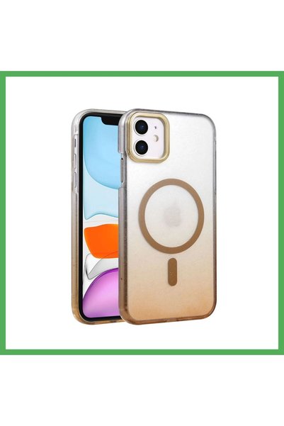 Nur store Çanta غطاء ماج سيف لامع متوافق مع هاتف iPhone 12 - لون التيتانيوم ا...