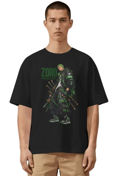 SEVBANO Uniseks prevelika majica sa prednjim printom lika Roronoa Zoro iz ani...