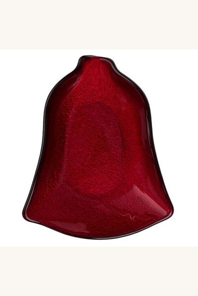 Comerivo Bol decorativ de Craciun din sticla rosie, forma de clopotel, pentru...