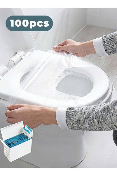 Generic 100-Piece Disposable Toilet Seat Cover Set Clear Home bathroom, trave...