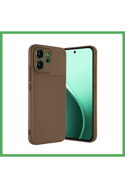 Nur store Çanta Reno 14 Compatible Auto Focus Carbon Fiber Cover - Brown BEZOSS