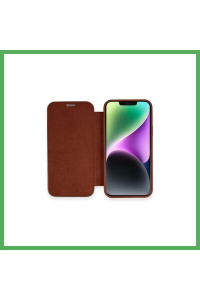 Nur store Çanta iPhone 12 Compatible Case with Dolpin Flip Cover - Brown BEZOSS