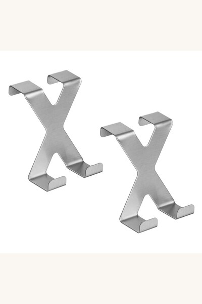 Comerivo Set 2 carlige pentru usa din otel inox, argintii, potrivite la dulap...