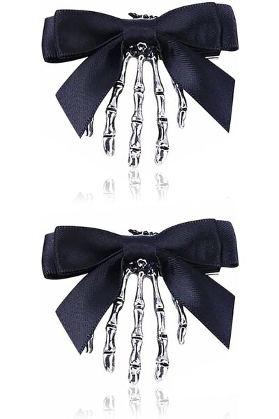 Generic 2Pcs Halloween Skeleton Claws Hair Clips Cute Skull Hand Hair Clip wi...