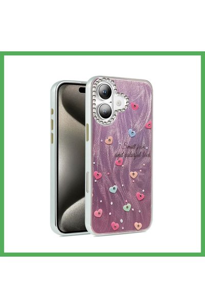 Nur store Çanta iPhone 16 Plus Compatible Case: Blade Mirrored Pattern Cover ...