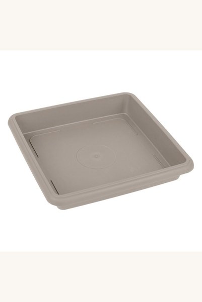 Comerivo Farfurie patrata din plastic maro mocca pentru ghivece, 18.5x18.5x3....
