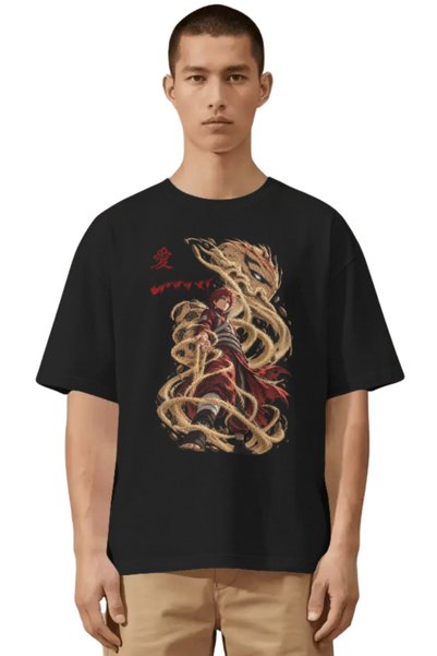 SEVBANO Unisex Oversized Gaara Naruto Anime Character Pre-Printed Premium T-S...