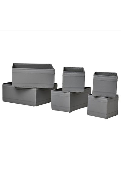 IKEA Set cutie SKUBB, gri închis, 6 piese