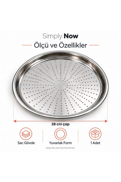 Simply Now Round Pizza Pan, Oven Baking Mat, 1 Piece, 28 cm