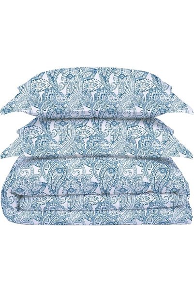Silly Feather Feather & Stitch 500 TC California King Size Damask Bed Sheet S...
