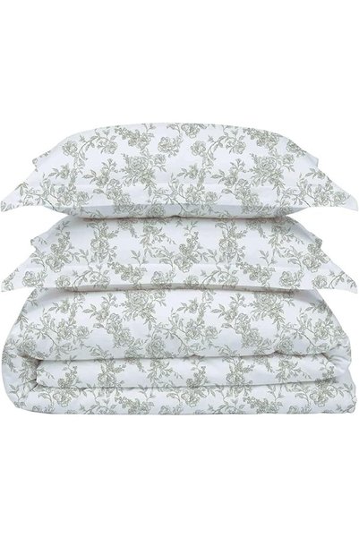 Silly Feather Feather & Stitch 500 TC California King Size Damask Bed Sheet S...