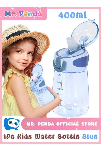 MR . Penda 1Pcs Kids Water Bottle with Straw, 600ml, Leakproof, Shatterproof,...