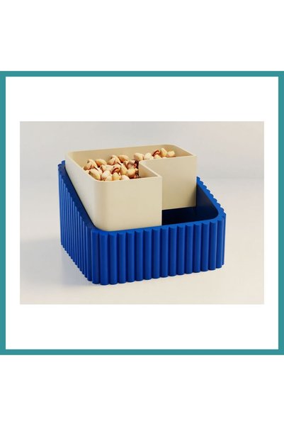 Generic Brand وعاء الفستق ثلاثي الأبعاد - وعاء تقديم بتصميم مزدوج الحجرات لفص...