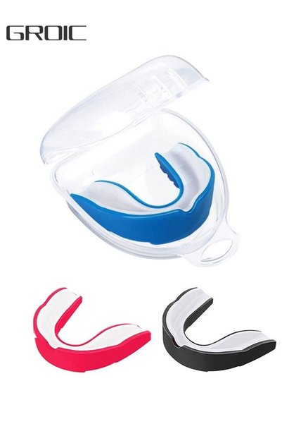 GROIC 3 Pack EVA Mouthguards with Case, Sport Mouth Guards Mouthguard Gum Gua...