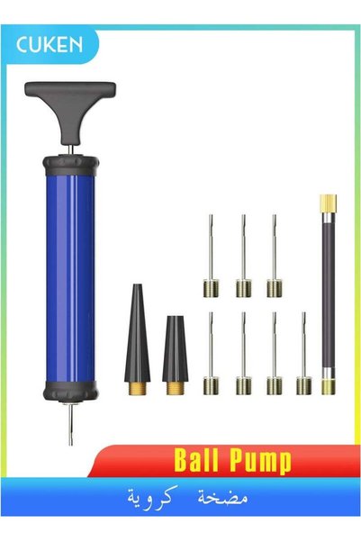 Cuken Portable Ball Pump Air Pump Kit, Manual Inflator with 7 Needles 2 Nozzl...