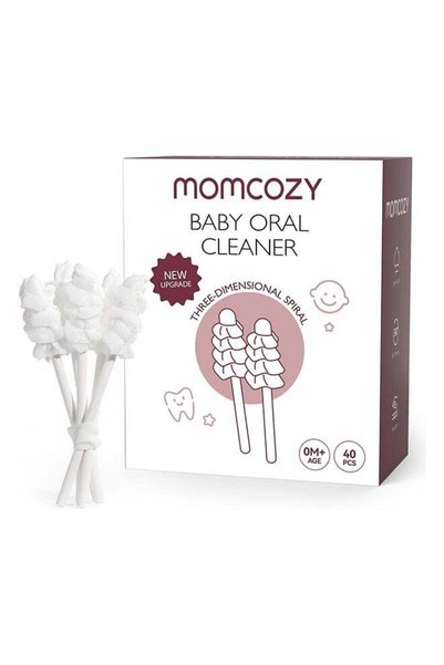 Momcozy شاش لتنظيف لسان الأطفال، فرشاة أسنان للأطفال، منظف فموي للاستخدام مرة...