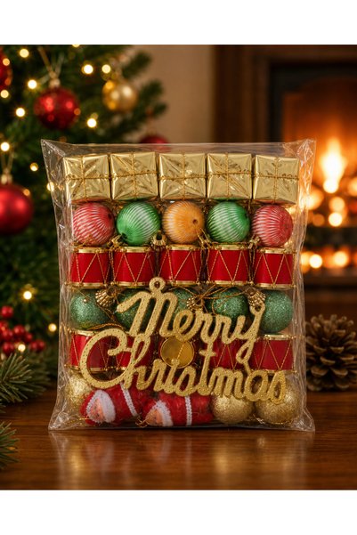 Adana Pasta Malzemeleri ERT-YEAR-26223 NEW YEAR'S PACKAGED CHRISTMAS TREE ORN...