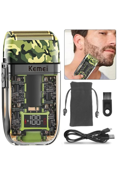 Generic ماكينة حلاقة كهربائية للرجال KM-TX7 مقاومة للماء بشاشة LCD رقمية، شحن...