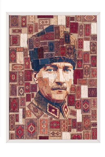Postifull Poster cu portretul lui Atatürk cu model de covor – Tablou cu ramă ...