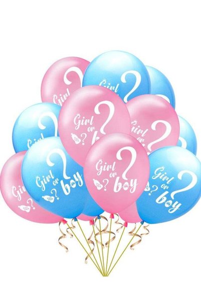 Generic 15 -Piece Baby Gender Reveal Balloons, 12 Inch Boy or Girl Balloons D...