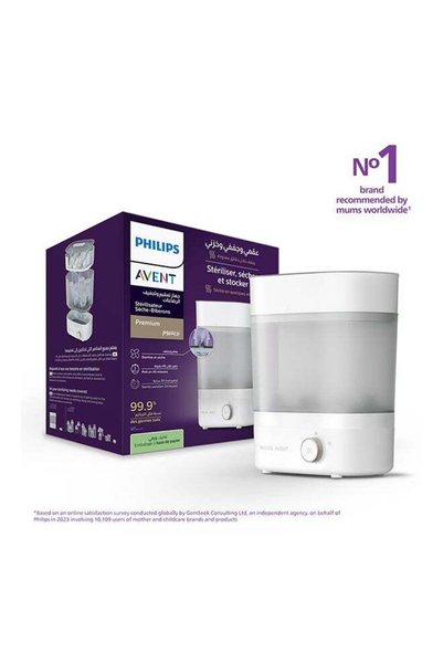 Philips Avent جهاز تعقيم وتجفيف زجاجات الرضاعة الفاخر من أفنت، يقتل 99.9% من ...