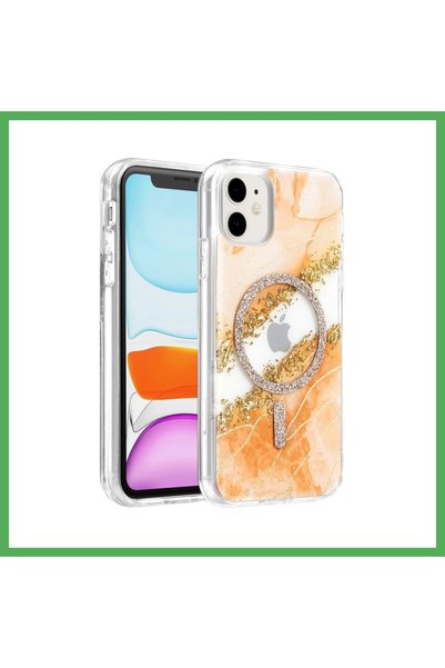 Nur store Çanta Onegif iPhone 11-Compatible Lotus-Glittery MagSafe Case - Ora...