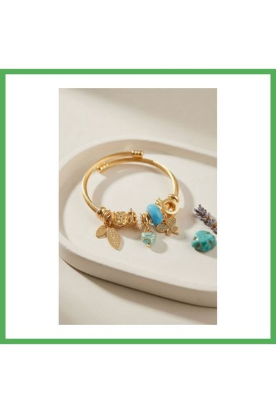 Nur store Çanta Blue Heart and Butterfly-Patterned Charm Bracelet BEZOSS