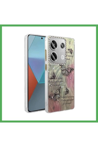 Nur store Çanta Redmi Note 13 Pro 4G-Compatible Case with Blade Mirrored Patt...