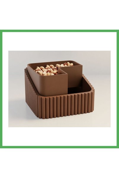 Nur store Çanta 3D-Printed Pistachio Bowl - Dual-Chambered Shell Separator Se...